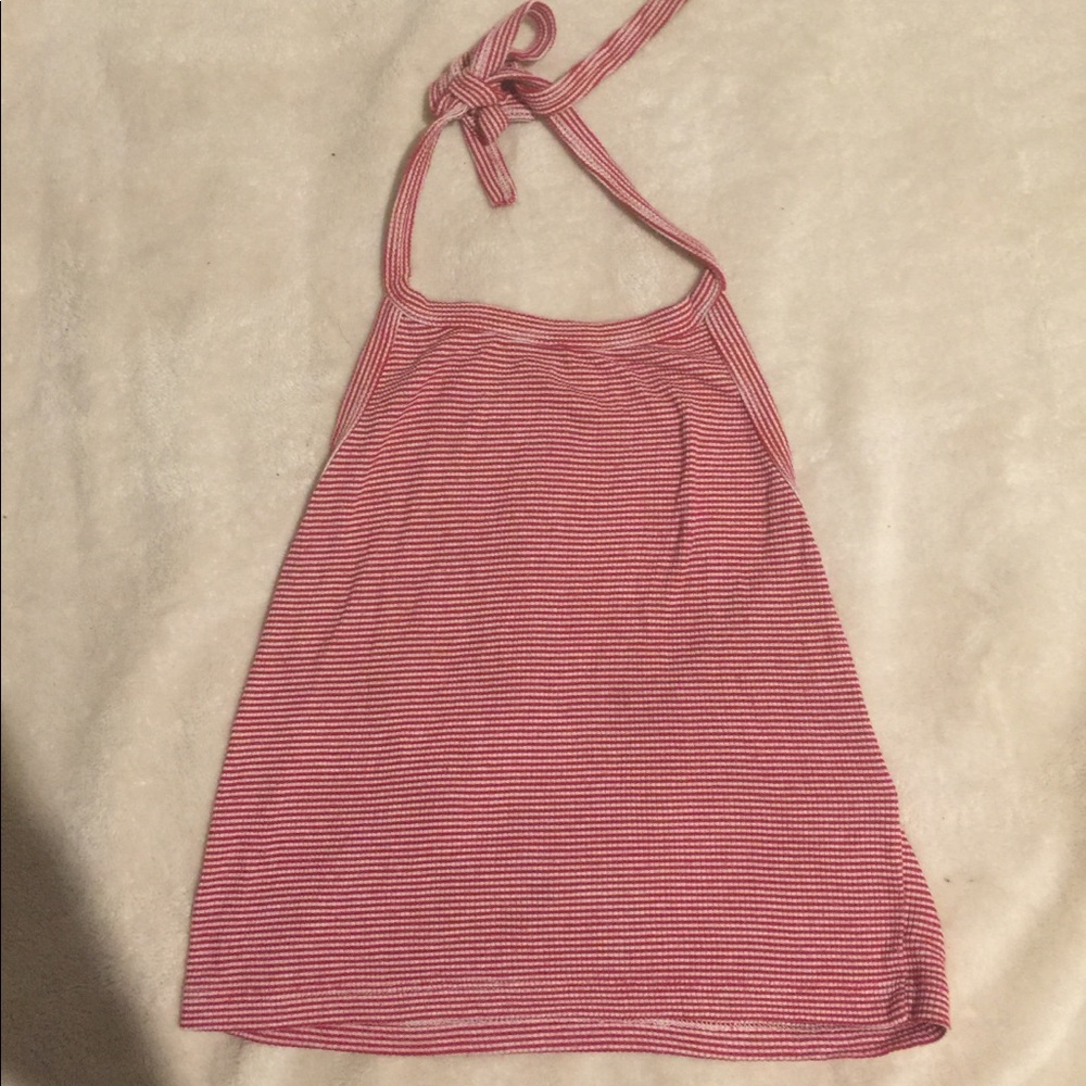 red and white halter top